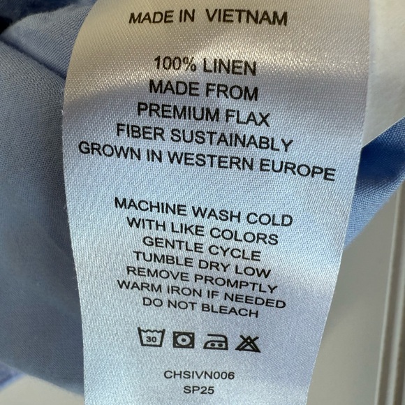 Quince 100% European Linen Vest Blue Small S NEW 1689 - Picture 4 of 5